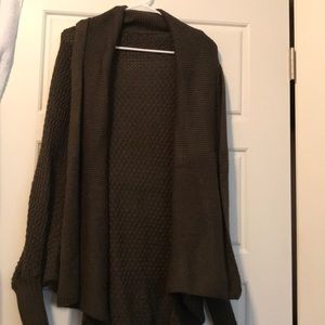 Long olive green cardigan!